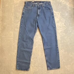 Real Ranch Workwear Jeans Mens 34x34 Blue Medium Wash Relaxed Straight Denim